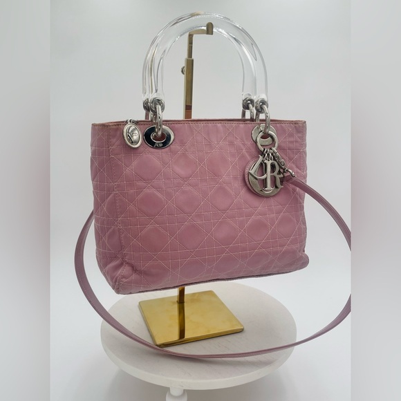 Dior Handbags - Lady Dior Pink Cannage bag w/ shoulder strap and COA